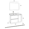 Mobile bagno sospeso Resia con specchio rovere 90x46x54 H