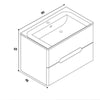 Mobile bagno sospeso Varano grigio chiaro 90x48x55