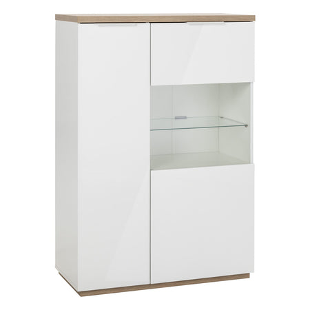 Colonna multiuso "Mundi" con 2 ante rovere e Bianco h 130 cm