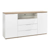 Cassettiera multiuso Mundi con 3 cassetti e 2 ante rovere e Bianco h 96 cm