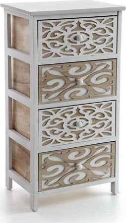 Mobile Cassettiera 4 Cassetti Decorati In Legno Bicolore 40 X 29 X 73 Cm 788208 Casa e cucina/Arredamento/Camera da letto/Comò e cassettiere Trade Shop italia - Napoli, Commerciovirtuoso.it