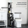 Mobile-Colonna-Salvaspazio-in-Legno-con-Ripiani,-Armadietto-e-Cassetti,-Nero,-15x33x136cm-ED7834-114V00BKED7