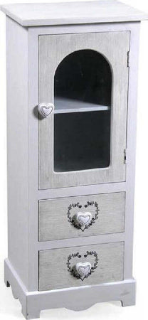 Mobile Con Vetrina Cuore Anta 2 Cassetti In Legno Shabby Chic 80x32x26cm 662218 Casa e cucina/Arredamento/Sala da pranzo/Credenze e buffet Trade Shop italia - Napoli, Commerciovirtuoso.it