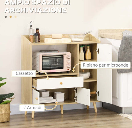 Mobile-credenza-da-Cucina-con-2-Armadietti-e-Cassetto,-90x30x94cm,-in-legno-mobiletto-multiuso-ingresso-soggiorno-ufficio-studio-camera-cameretta-bagno-F835-546A