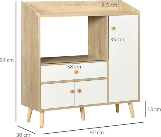 Mobile-credenza-da-Cucina-con-2-Armadietti-e-Cassetto,-90x30x94cm,-in-legno-mobiletto-multiuso-ingresso-soggiorno-ufficio-studio-camera-cameretta-bagno-F835-546A