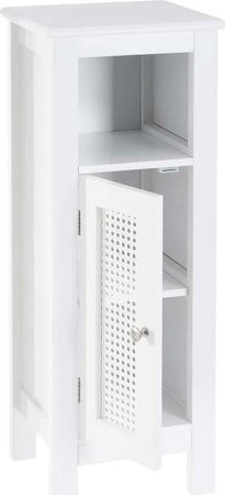 Mobile-da-bagno-a-1-Anta-con-Griglia-Armadio-in-Legno-Colore-Bianco-30x28x80H-cm