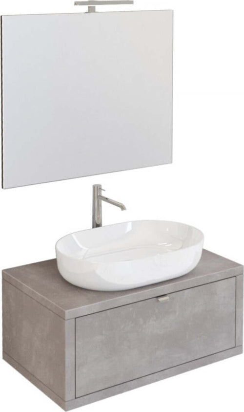 Mobile-da-Bagno-sospeso-Grigio-scuro-80cm-con-cassetto,-specchio-e-luce-Domus