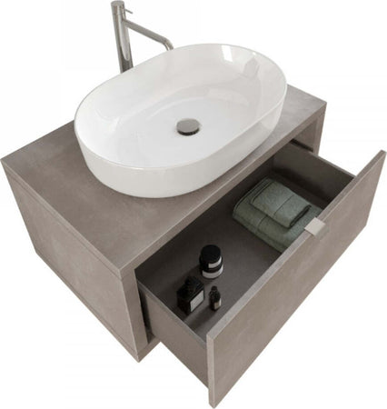 Mobile-da-Bagno-sospeso-Grigio-scuro-80cm-con-cassetto,-specchio-e-luce-Domus