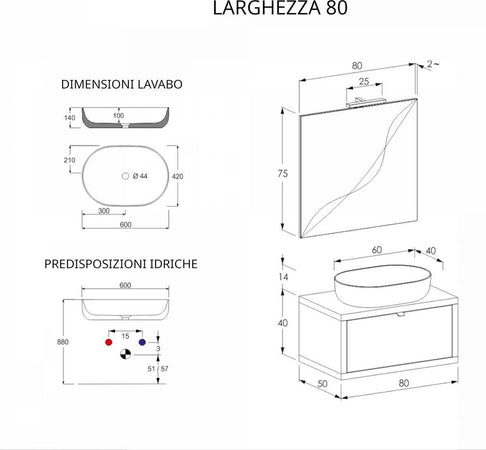 Mobile-da-Bagno-sospeso-Grigio-scuro-80cm-con-cassetto,-specchio-e-luce-Domus