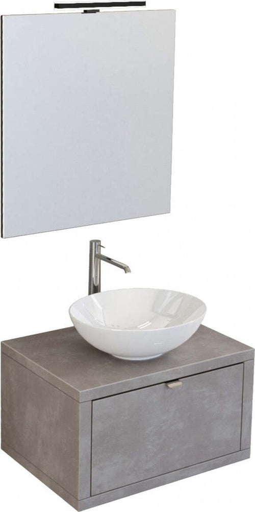 Mobile-da-Bagno-sospeso-Grigio-scuro-con-cassetto,-specchio-e-luce-Domus