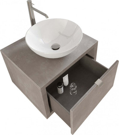 Mobile-da-Bagno-sospeso-Grigio-scuro-con-cassetto,-specchio-e-luce-Domus