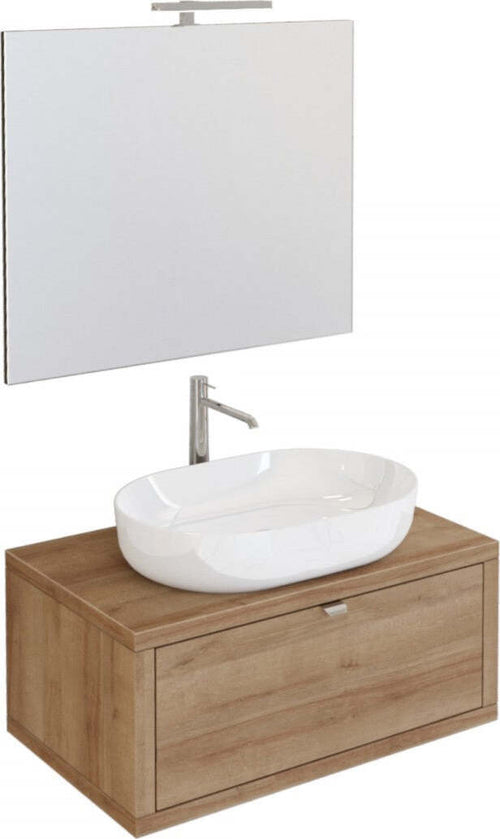 Mobile-da-Bagno-sospeso-Rovere-80cm-con-cassetto,-specchio-e-luce-Domus