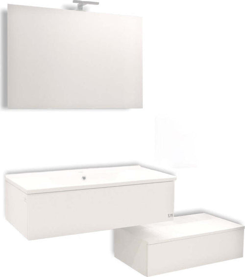 Mobile da bagno sospeso Wonder Bianco con lavabo specchio MADE IN ITALY Casa e cucina/Bagno/Mobili da bagno/Mobiletti e armadietti/Mobili a muro Ogomondo - Martina Franca, Commerciovirtuoso.it