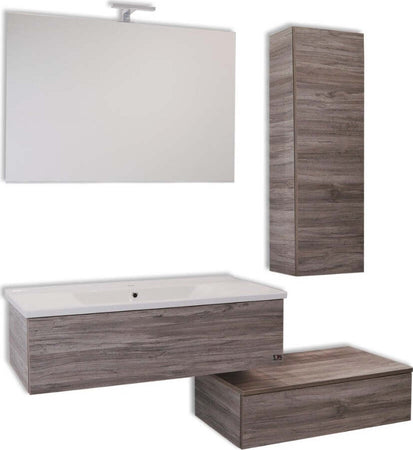 Mobile da bagno sospeso Wonder Cenere con lavabo specchio e Pensile Casa e cucina/Bagno/Mobili da bagno/Mobiletti e armadietti/Mobili a muro Ogomondo - Martina Franca, Commerciovirtuoso.it