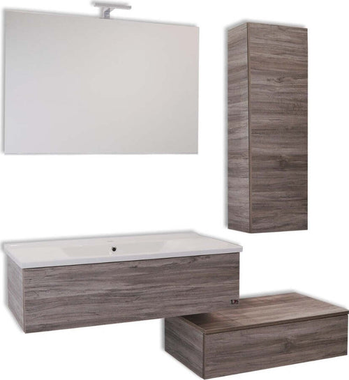Mobile Da Bagno Sospeso Wonder Cenere Con Lavabo Specchio E Pensile Casa e cucina/Bagno/Mobili da bagno/Mobiletti e armadietti/Mobili a muro Ogomondo - Martina Franca, Commerciovirtuoso.it