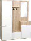 Mobile-da-Ingresso-4-in-1-in-Truciolato-con-Specchio,-Ganci-e-Ripiani-Regolabili-Interni,-145x29x184-cm-HJ6837-256V00WTHJ6