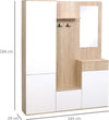 Mobile-da-Ingresso-4-in-1-in-Truciolato-con-Specchio,-Ganci-e-Ripiani-Regolabili-Interni,-145x29x184-cm-HJ6837-256V00WTHJ6