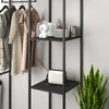 Mobile-da-Ingresso-con-Appendiabiti-da-Terra-e-Scarpiera,-in-Acciaio-e-Truciolato,-110x45x169.5-cm,-Nero-TR7837-476V00BKTR7