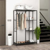 Mobile-da-Ingresso-con-Appendiabiti-da-Terra-e-Scarpiera,-in-Acciaio-e-Truciolato,-110x45x169.5-cm,-Nero-TR7837-476V00BKTR7