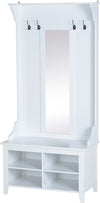 Mobile-d'Ingresso-Moderno-Guardaroba-Set-Appendiabiti,-Specchio-e-Scarpiera-3-in-1,-in-Legno-Bianco-BN3831-146WTBN3