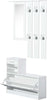 Mobile-d'Ingresso-Moderno-Guardaroba-Set-Appendiabiti,-Specchio-e-Scarpiera-3-in-1,-in-Legno-Bianco-BN3831-146WTBN3