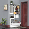 Mobile-d'Ingresso-Moderno-Guardaroba-Set-Appendiabiti,-Specchio-e-Scarpiera-3-in-1,-in-Legno-Bianco-BN3831-146WTBN3