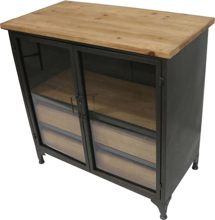 Mobile in metallo e legno con 4 cassetti e 2 ante, per interno, 84 x 44 x 82,5 cm Casa e cucina/Organizzazione interni/Porta oggetti cassetti e scaffali/Cassettiere Decor Space - Altamura, Commerciovirtuoso.it