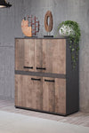 mobile-ingresso-entrata-design-stile-vintage-soggiorno-salotto-sala-pranzo-cucina-dispensa-ufficio-studio-grigio-scuro-e-marrone-tabacco-T2753,27S