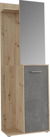 mobile-ingresso-entrata-moderno-design-guardaroba-appendiabiti-salvaspazio-corridoio-specchio-scarpiera-cassetto-mensola-marrone-grigio-T2245,250S