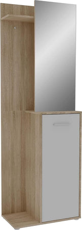 mobile-ingresso-entrata-moderno-design-guardaroba-appendiabiti-salvaspazio-corridoio-specchio-scarpiera-cassetto-mensola-bianco-T2245,250S