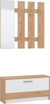 mobile-ingresso-entrata-moderno-design-guardaroba-appendiabiti-salvaspazio-corridoio-specchio-scarpiera-cassetto-mensola-bianco-marrone-appendi-abiti-T2239,1S