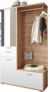 mobile-ingresso-entrata-moderno-design-guardaroba-appendiabiti-salvaspazio-corridoio-specchio-scarpiera-cassetto-mensola-bianco-marrone-armadio-T2056,191S