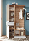 mobile-ingresso-entrata-moderno-design-guardaroba-appendiabiti-salvaspazio-corridoio-specchio-scarpiera-cassetto-mensola-bianco-marrone-armadio-T2056,191S