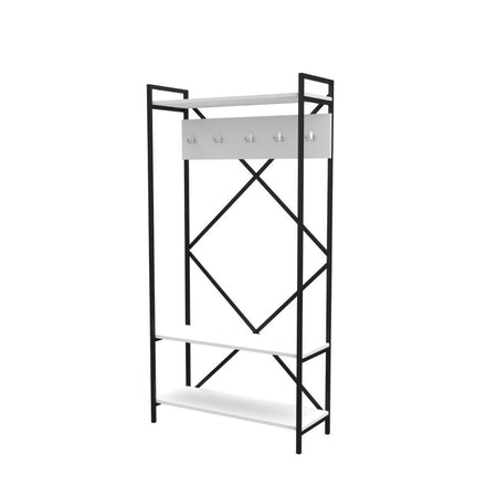 Mobile ingresso Navis bianco con appendiabiti e rastrelliera