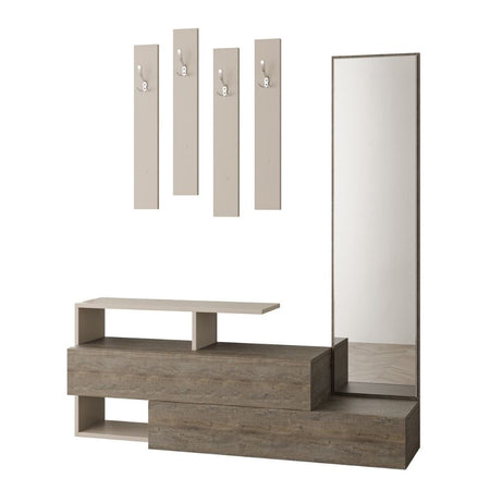 Mobile ingresso Ramda tortora dark coffee con specchio