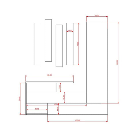 Mobile ingresso Ramda tortora dark coffee con specchio