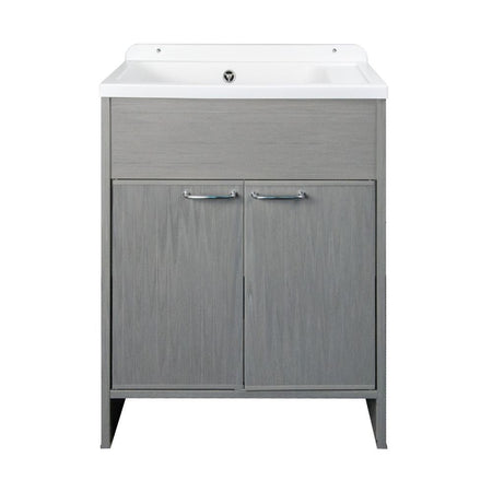 Mobile lavatoio salvaspazio Platone 58x38 cm. colore rovere grigio