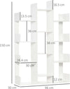 Mobile-Libreria-ad-Albero-con-13-Ripiani-in-Legno-Truciolare,-96x30x150cm-GB6836-475WTGB6