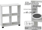Mobile Libreria Ermes Scaffale Basso 4 Scomparti Legno Bianco 60x24x68cm 715624 Casa e cucina/Arredamento/Soggiorno/Librerie Trade Shop italia - Napoli, Commerciovirtuoso.it