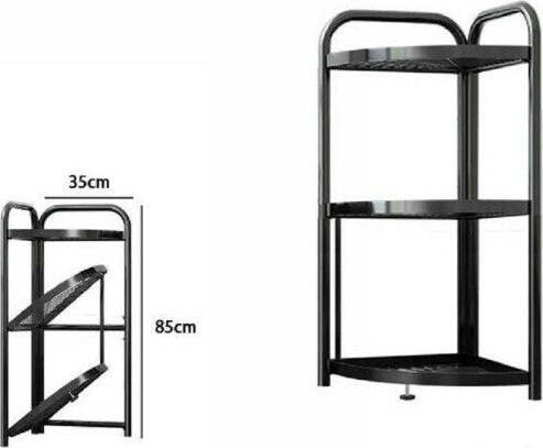 Mobile-Mobiletto-Angolare-Metallo-Nero-3-Ripiani-Portatutto-Regolabile-Scarpe-71026