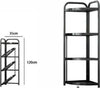 Mobile-Mobiletto-Angolare-Metallo-Nero-4-Ripiani-Portatutto-Regolabile-Scarpe-71027