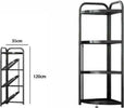 Mobile-Mobiletto-Angolare-Metallo-Nero-4-Ripiani-Portatutto-Regolabile-Scarpe-71027