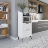 Mobile multiuso Gorki con cassetti bianco e ripiano retro grey