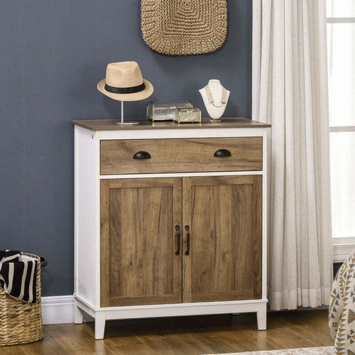 Mobile-Multiuso-madia-credenza-comò-in-legno-con-Armadietto-e-Cassetto-in-Stile-Rustico,-80x40x90cm,-Bianco-F838-347V80CGA