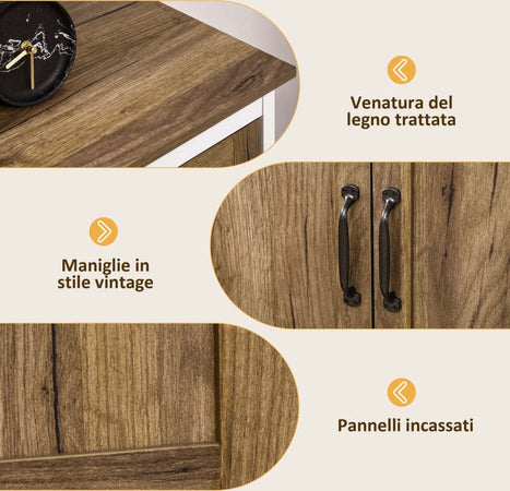 Mobile-Multiuso-madia-credenza-comò-in-legno-con-Armadietto-e-Cassetto-in-Stile-Rustico,-80x40x90cm,-Bianco-F838-347V80CGA