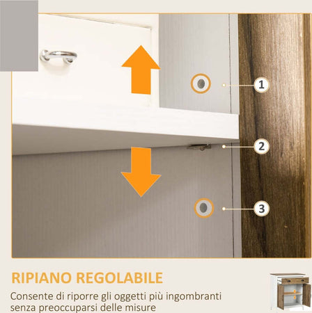 Mobile-Multiuso-madia-credenza-comò-in-legno-con-Armadietto-e-Cassetto-in-Stile-Rustico,-80x40x90cm,-Bianco-F838-347V80CGA