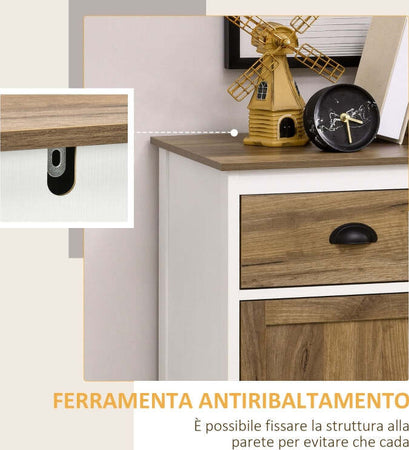 Mobile-Multiuso-madia-credenza-comò-in-legno-con-Armadietto-e-Cassetto-in-Stile-Rustico,-80x40x90cm,-Bianco-F838-347V80CGA