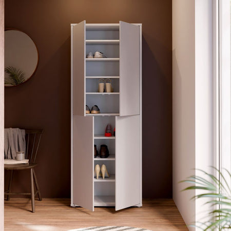 Mobile multiuso Medea 4 ante colore grigio chiaro 74.5x34.9xH 191.9 cm.