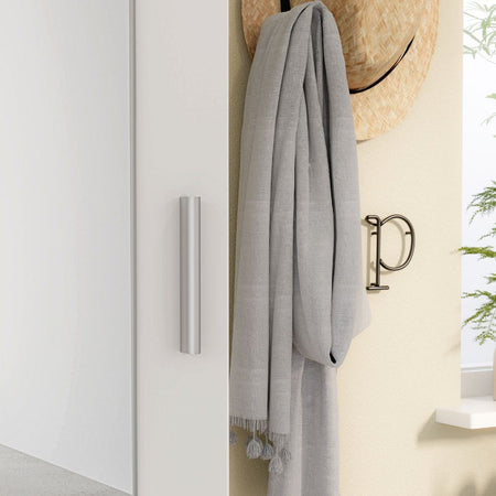 Mobile multiuso scarpiera Olimpia colore bianco con anta a specchio