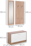 Mobile-per-Ingresso-in-Legno-Set-3-Pezzi-con-Scarpiera,-Appendiabiti-e-Specchio,-80x27x46.5cm---Color-Legno-LO6837-006LO6